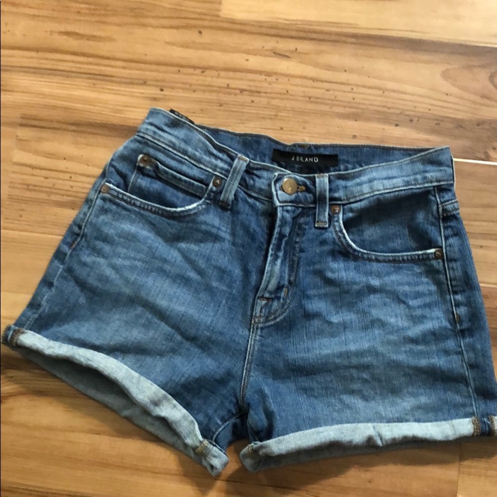 JBrand High Waisted Rolled Shorts in Ojai
